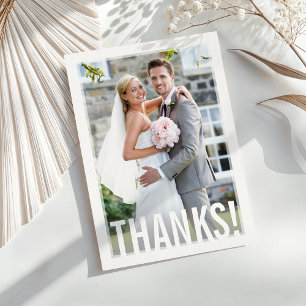 FOTO DANKT modernem fettem Buchstaben Dankeskarte