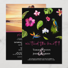 Foto Dark Tropical Tied Knot Just Married