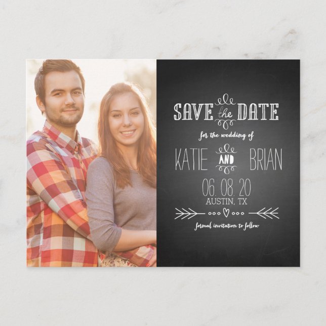 Foto Daten speichern | Vintage Schwarze Karte (Vorderseite)