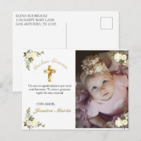 Foto De Bautismo De Cruz De Oro Floral Gracias