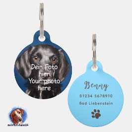 Foto deines Haustieres | blau Haustiermarke