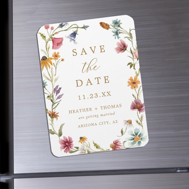 Foto der Aquarellfarben Save the Date Magnet (Von Creator hochgeladen)