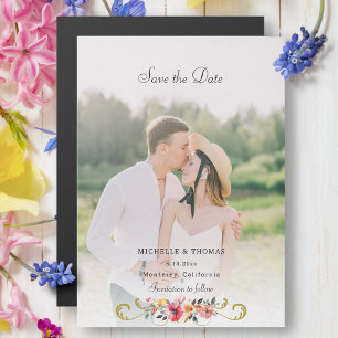 Foto der Aquarellfarben Save the Date Magneteinladung