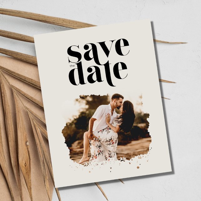 Foto der Beach Hochzeit in Urlaubsort Save the Dat Ankündigungspostkarte (Beach Destination Wedding Photo Save the Date Postcards)