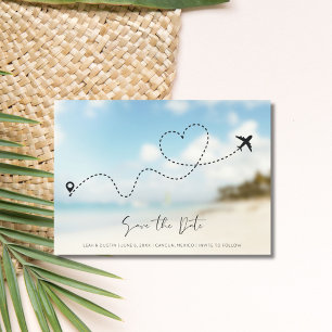 Foto der Beach Hochzeit in Urlaubsort Save the Dat Date