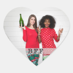 Foto der besten Freunde für immer Herz-Aufkleber