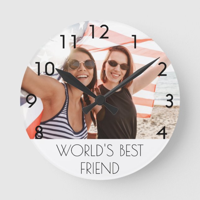 Foto der besten Freunde Runde Wanduhr (Vorderseite)