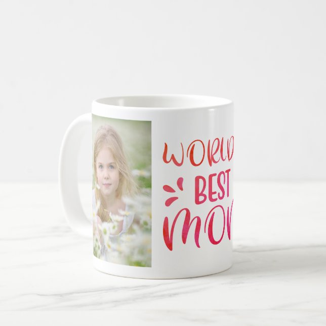 Foto der besten Mama der Welt | Muttertag Kaffeetasse (Vorderseite Links)