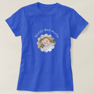 Foto der besten Tante der Welt in einer Blume - In T-Shirt