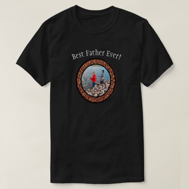 Foto der besten Vaterfamilie Custom T - Shirt (Design vorne)