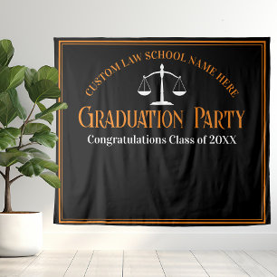 Foto der Black Orange Law School Abschluss Wandteppich