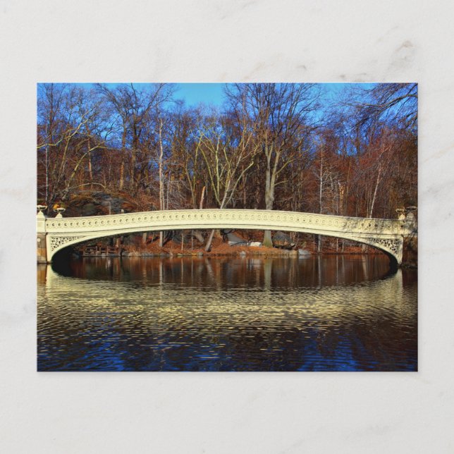 Foto der Bow Bridge im Central Park, New York Postkarte (Vorderseite)