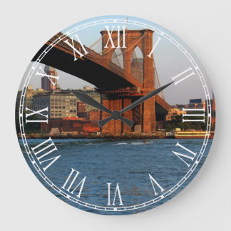 Foto der Brooklyn Bridge in NYC Große Wanduhr