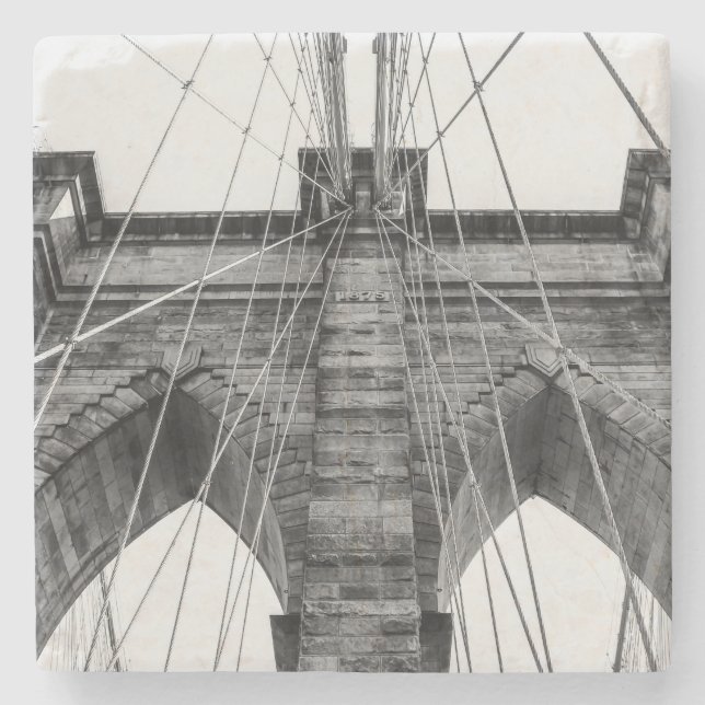 Foto der Brooklyn-Brücke in NYC Steinuntersetzer (Vorderseite)