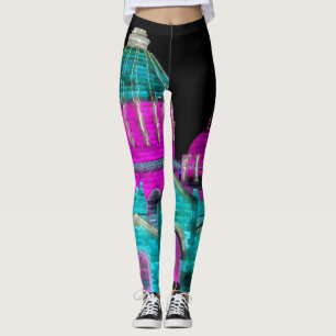 Foto der Eisskulptur in Magenta und Aquamarin Leggings