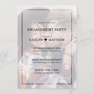 Foto der Engagement-Partei Minimalistisch Schwarze Einladung