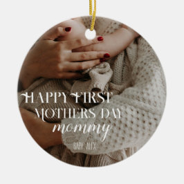 Foto der ersten Mütter Keramik Ornament