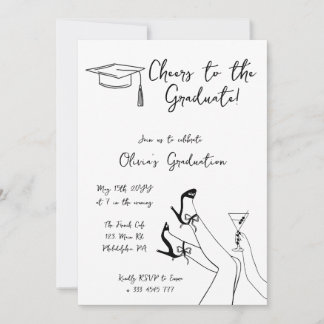 Foto der extravaganten Graduierungspartei auf der Einladung