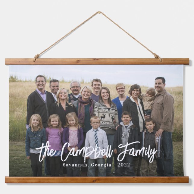 Foto der Familie mit Wandteppichen Wandteppich Mit Holzrahmen (Vorne)