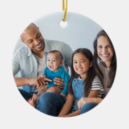 Foto der Familie, Name, Weihnachtsbaum Cerami Keramik Ornament