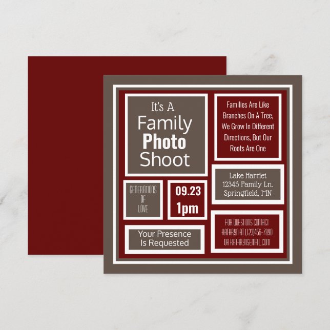 Foto der Familie Shoot Modern Einladung (Vorne/Hinten)