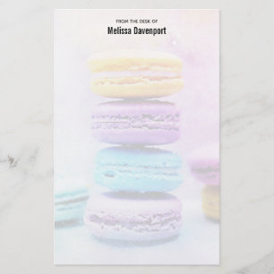 Foto der farbenfrohen, köstlichen Macarons Briefpapier