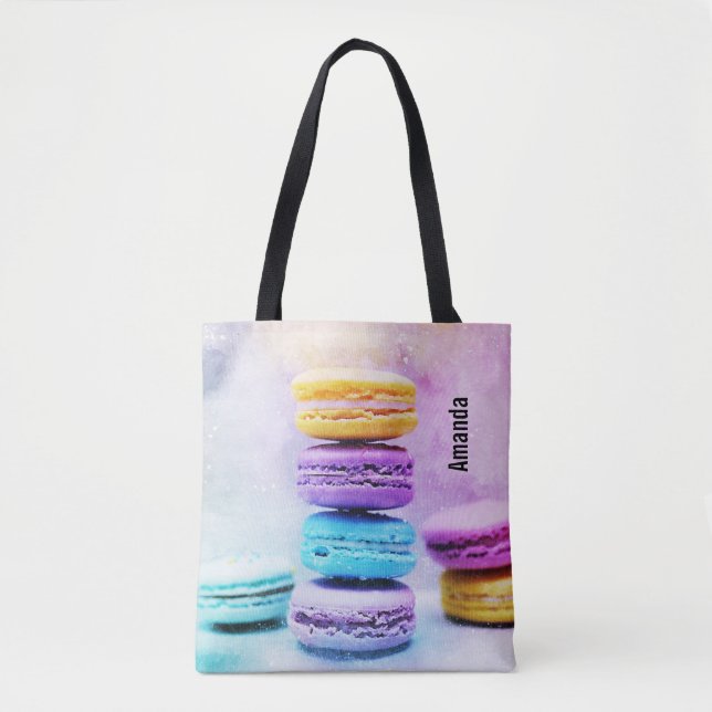 Foto der farbenfrohen, köstlichen Macarons Tasche (Vorderseite)