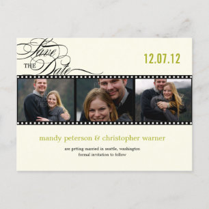 Foto der Filmstreifen Save the Date Ankündigungspostkarte