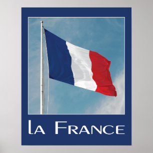 Foto der französischen Flagge mit dem Namen la Fra Poster