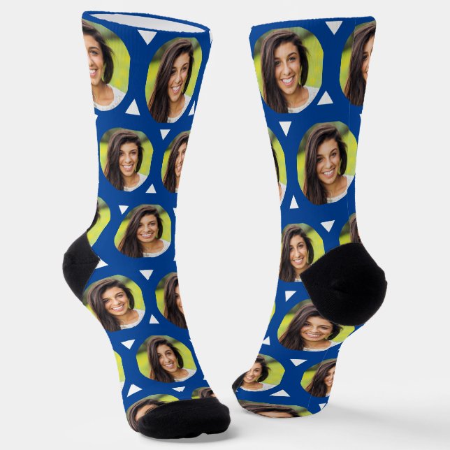Foto der Freundin für Boyfriend Niedlich Blue Socken (Gewinkelt)