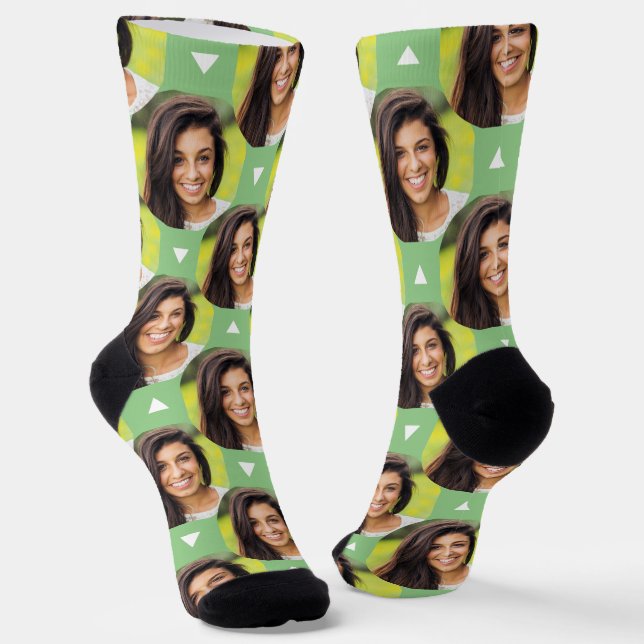 Foto der Freundin für Boyfriend Sage Green Socken (Gewinkelt)