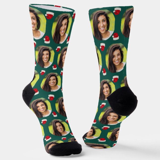 Foto der Freundin für den Freund Santa Emerald Gr Socken (Gewinkelt)