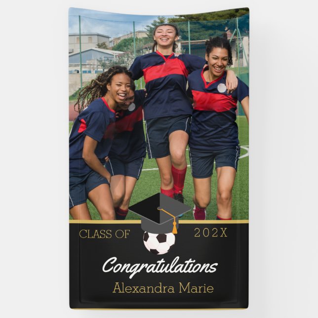 Foto der Fußball-Spieler gratulieren Absolvent Banner (Vertikal)