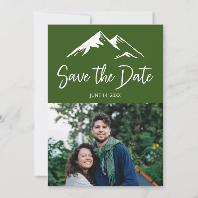Foto der grünen Hochzeit in Urlaubsort Save The Date (Vorderseite)