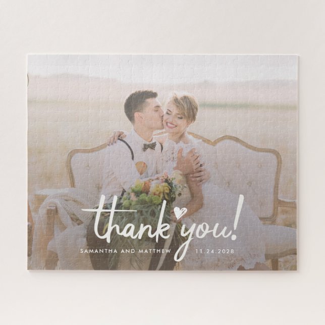 Foto der handgeschriebenen Hochzeit Danke Bridemai (Horizontal)