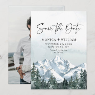 Foto der Hochzeiten im Wald im Wasserfarbengebirge Save The Date