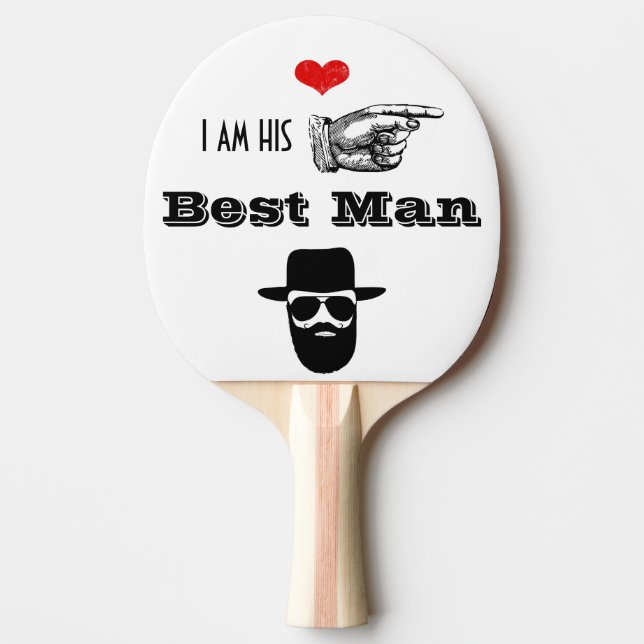 Foto der Hochzeitspartei Props Hipster Mustache Ba Tischtennis Schläger (Vorderseite)