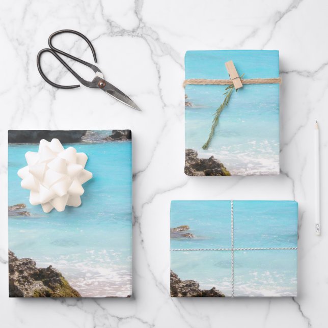 Foto der Inselküste und des tropischen Meeres Geschenkpapier Set (Vorderseite)