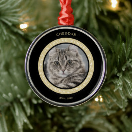 Foto der Katze Ornamentieren Liebe eins Ornament Aus Metall