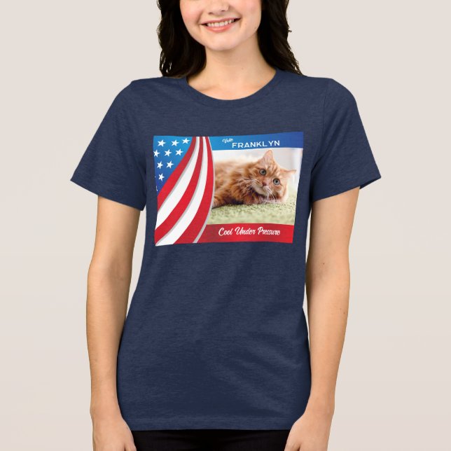 Foto der Katze Präsidentschaftswahl 2024 Abstimmun Tri-Blend Shirt (Vorderseite)