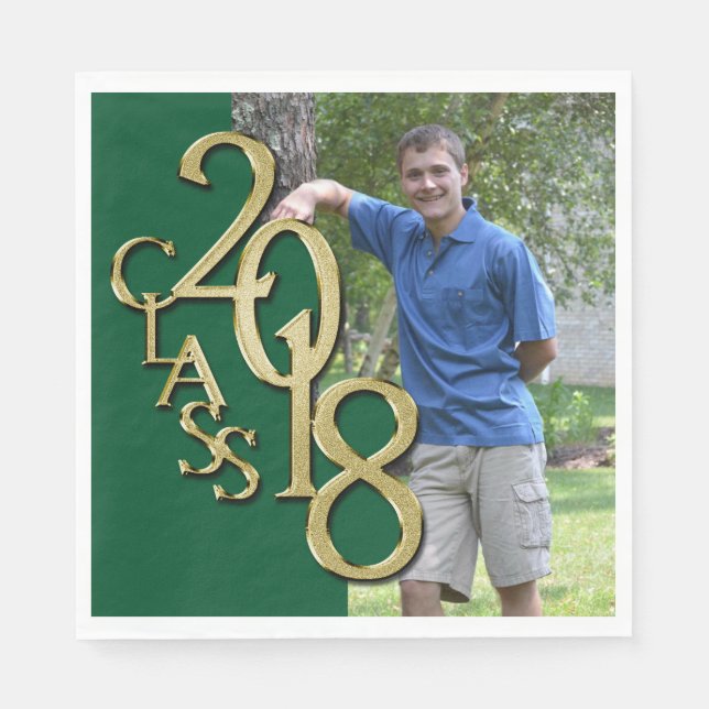 Foto der Klassen Green und Gold Grad 2018 Serviette (Vorderseite)