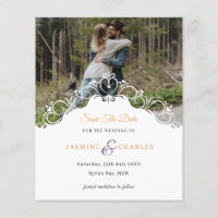 Foto der kursiven Grenze Save the Date Einladung