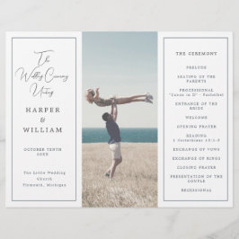 Foto der Küste Tri-Fold Hochzeitsprogramm