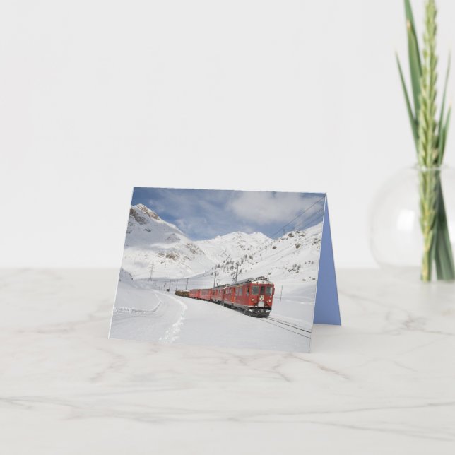 Foto der Lokomotive Wintergebirge Karte (Vorderseite)