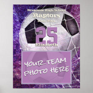 Foto der Mädchensportmannschaft Ende der Fußballsa Poster