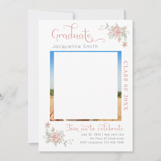 Foto der Modernen Blumenstudium Einladung (Vorderseite)