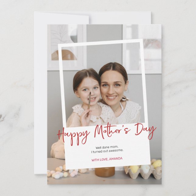 Foto der Mutter Feiertagskarte (Vorderseite)
