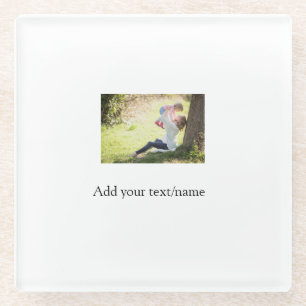 Foto der Mutter-Tochter-Familie fügt Bildtext-Name Glasuntersetzer