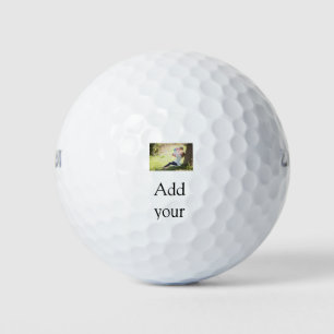 Foto der Mutter-Tochter-Familie fügt Bildtext-Name Golfball