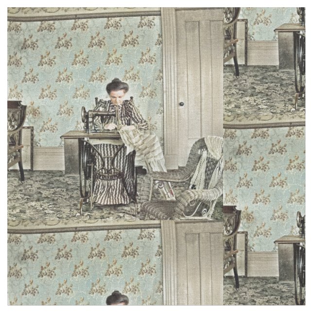 Foto der Nähmaschine 1890 Stoff (Nahaufnahme)